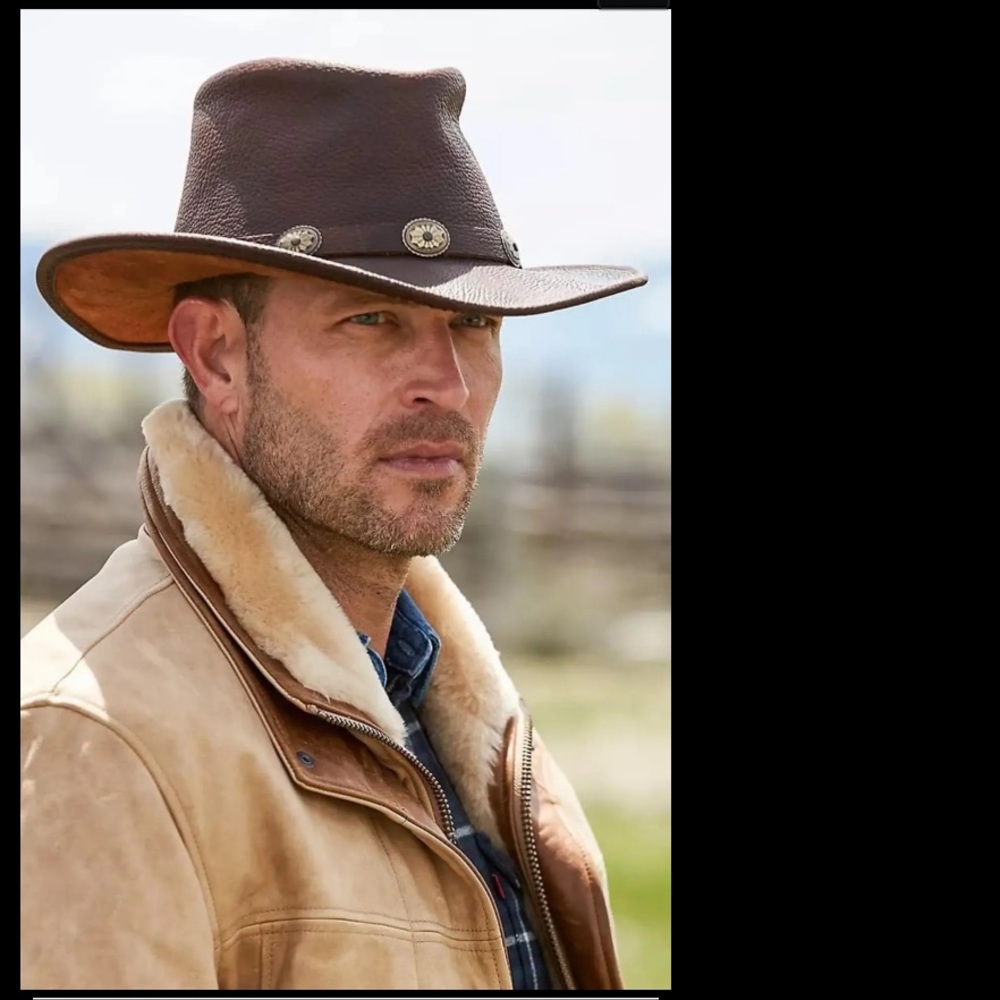 Henschel Walker U Shape It Raging Bull Leather Outback Cowboy/Cowgirl Hat M - Picture 16 of 16